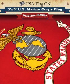 Marine Corps Flag by USA Flag Co. is 100% American Made: The BEST 3x5 Outdoor USMC Flag, Made in the USA - For Prime Members and Amazon A to Z Guarantee. (3 by 5 foot) 25 81r7aqpOFHL