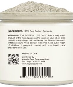 MAJESTIC PURE Bentonite Clay - Indian Healing Clay - Deep Pore Cleansing Mask - Clay Mask for Face, Hair, Acne, Detoxify and Skin Care - Sodium Bentonite Powder - Facial Mask for Men & Women - 20 oz 36 81r8b2OvNsL