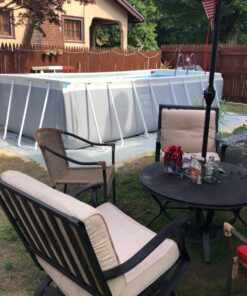 INTEX 26791EH Prism Frame Premium Rectangular Above Ground Swimming Pool Set: 16ft x 8ft x 42in – Includes 1000 GPH Cartridge Filter Pump – Removable Ladder – Pool Cover – Ground Cloth 16ft x 8ft x 42in / Rectangular 44 81rAla5Vf2L