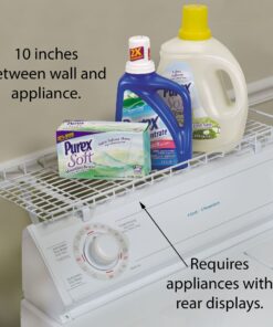 Household Essentials 05100 Rear Display Over-The-Washer Storage Shelf | Organize and Store Laundry Room Supplies | White 32 81rB3eGvxL