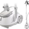 SALAV GS45-DJ Professional Upright Garment Steamer with Roll Wheels, Multi-Function Extra Wide Hanger, Fabric Brush & Mini Ironing Paddle, 1500 watts, Silver 11 81rDCvvHc9L