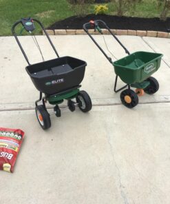 Scotts Elite Spreader for Grass Seed, Fertilizer, Salt and Ice Melt, Durable Push Spreader Holds up to 20,000 sq. ft Product Single Pack 77 81rGV6pHfCL