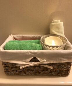 Vintiquewise(TM) Seagrass Shelf Basket Lined with White Lining 1 Pack 28 81rI5lg6J5L