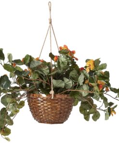Alternative view of Nearly Natural 6025 22in. Nasturtium Silk Hanging Basket,Gold,29" x 10.25" x 10.25"