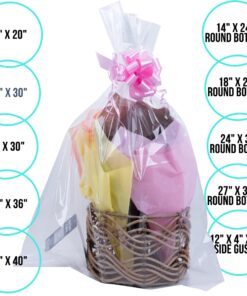 A1 Bakery Supplies 10 Pack BOPP Clear Cello Cellophane Bags Gift Basket Package Flat Gift Bags BOPP Bags (Flat, 9 x 20) 9x20 Inch (Pack of 10) 28 81rJ1EVkxdL