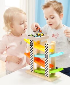 Toddler Toys for 1 2 Year Old Boy and Girl Gifts Wooden Race Track Car Ramp Racer with 4 Mini Car 19 81rJqZ3B cL