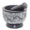 Govinda - Black with Carved Vines Soapstone Mortar and Pestle - 4 Inch Dia X 3 Inch Tall 18 81rKtKXoQbL