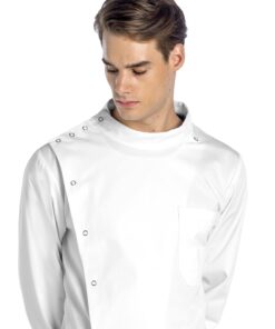 Alternative view of Dr. James Professional Lab Coat Howie Style Classic Fit Mandarin Collar Cuffed Sleeves Unisex White 43 Inch Length Large
