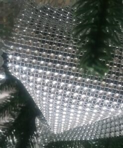 Royal Imports Diamond Sparkling Rhinestone Bling Wrap Ribbon Bulk DIY Roll - Event Decorations, Wedding Cake, Bridal/Baby Shower, Birthday, Arts & Crafts, Party Decorations - 30 Ft - 1 Roll - Silver 1 Roll (24-Rows) 45 81rMJZ8KBDL