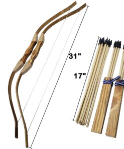Adventure Awaits - 2-Pack Handmade Wooden Bow and Arrow Set - 20 Wood Arrows and 2 Quivers - for Outdoor Play 23 81rPAUQFmSL