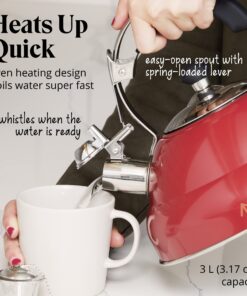 Alternative view of Willow & Everett Whistling Tea Kettle for Stove Top - 2.75 Quart Tea Pots for Stove Top w/Stainless Steel, Mirror Finish & Strainer Single Handle