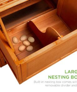 Best Choice Products 80in Outdoor Wooden Chicken Coop Multi-Level Hen House, Poultry Cage w/Ramps, Run, Nesting Box, Wire Fence, 3 Access Areas 36 81rPVLmcPEL