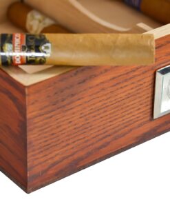 La Cubana Solid Wood Oak Cigar Humidor With Stainless Steel Plate, Holds 30-50 Cigars 13 81rPVY4m8RL