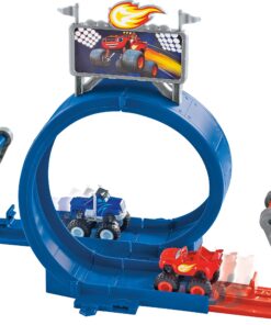 Fisher-Price Nickelodeon Blaze and the Monster Machines Monster Dome racetrack playset with stunt track and character trucks for preschool kids 30 81rQ5v7AZ6L