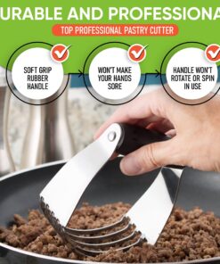 Spring Chef Dough Blender, Top Professional Pastry Cutter with Heavy Duty Stainless Steel Blades, Medium Size, Black 3" Medium 32 81rQYXBjmGL