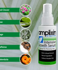Intensive Biotin Hair Growth Serum - Spray - Hair Loss, Receding Hairline & Pattern Baldness Treatment For Women & Men With Thinning Hair - Dht Blocker - Sulfate-Free by Amplixin (2oz) Biotin Serum 25 81rR7yOI8TL 3