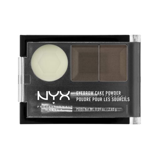 NYX PROFESSIONAL MAKEUP Eyebrow Cake Powder, Dark Brown/Brown 02 Dark Brown/Brown 0.44x2.56x1.88 Inch (Pack of 1)