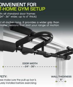Alternative view of ProsourceFit Multi-Grip Chin-Up and Pull-Up Bar Heavy Duty Doorway Trainer for Home Gym Multi Grip