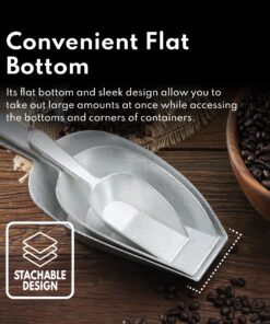 New Star Foodservice 34721 One-Piece Cast Aluminum Flat Bottom Bar Ice Flour Utility Scoop, 24-Ounce, Silver 19 81rU0Xa TEL