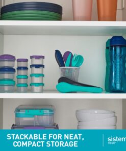 Sistema 4-Piece Salad Dressing and Condiment Containers with Lids for Lunch, Dishwasher Safe, 1.18-Ounce, Assorted 30 81rUr5essUL