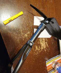 RHINO USA Folding Survival Shovel w/Pick - Heavy Duty Carbon Steel Military Style Entrenching Tool for Off Road, Camping, Gardening, Beach, Digging Dirt, Sand, Mud & Snow. 53 81rVDnTBYZL