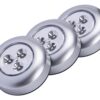 LIGHT IT! By Fulcrum, 30010-301 Stick-On Light, Silver, 3 Pack