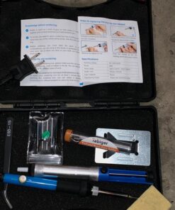 Soldering Iron Kit Electronics, 60W Adjustable Temperature Soldering Iron with Tips Desoldering Pump Solder Wire Tube Soldering Iron Holder Tool Carrying Case 69 81rViKC8m7L