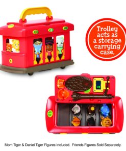 Daniel Tiger's Neighborhood Deluxe Electronic Trolley Vehicle with 2 Songs, 12 Phrases, Sounds & Light! Daniel & Mom Tiger Figures Included, For Ages 3+ 31 81rX1oaDGgL 1