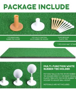 TRUEDAYS Golf Mat - Artificial Turf Golf Mat with Non-Slip Foam - 12“ x 24“ Golf Hitting Mat for Indoor and Outdoor Practice (Includes Rubber Tee Holder and Tees) 12"x24" 19 81rXHQxHSkL