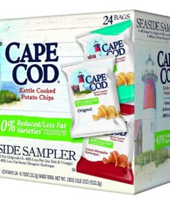 Cape Cod Potato Chips, Reduced Fat Kettle Cooked, Seaside Sampler (24 Count) Variety Pack 0.75 Ounce (Pack of 24) 18 81rZVSu8C1L