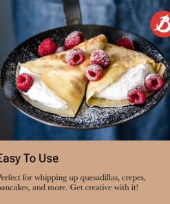 de Buyer Blue Carbon Steel Crepe & Tortilla Pan - 9.5” - Ideal for Making & Reheating Crepes, Tortillas & Pancakes - Naturally Nonstick - Made in France 9.5" 29 81raS4iogLL 2