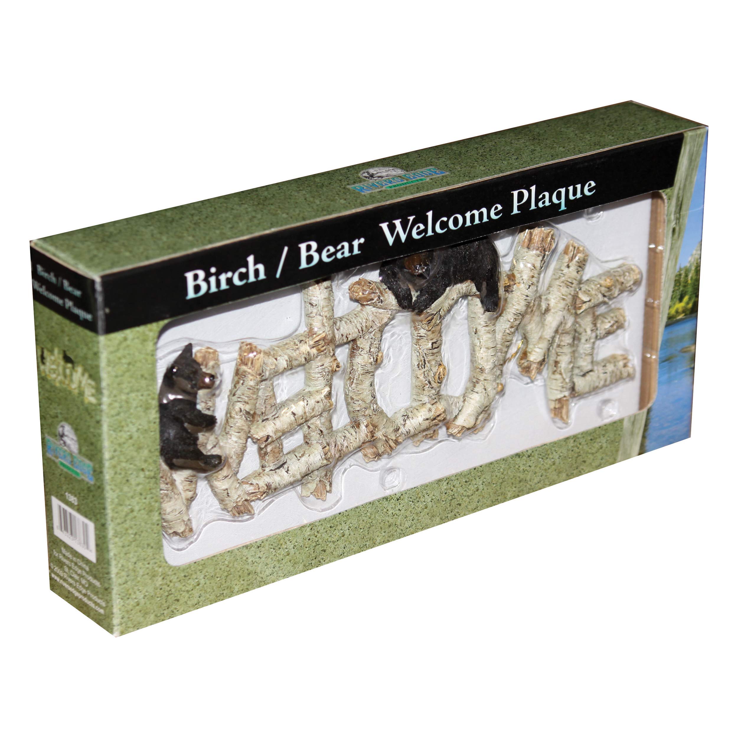 Rivers Edge Products Rustic Welcome Plaque Hanging Sign, Indoor or Outdoor, Poly Resin Welcome Door Hanger Decor for Home, Wall Art, Wall Decor, Front Porch or Entryway, Birch Bear 2 Rivers Edge Products Rustic Welcome Plaque Hanging Sign, Indoor or Outdoor, Poly Resin Welcome Door Hanger Decor for Home, Wall Art, Wall Decor, Front Porch or Entryway, Birch Bear - Image 2