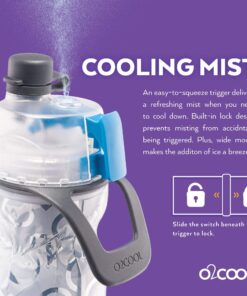 O2COOL Mist 'N Sip Misting Water Bottle 2-in-1 Mist And Sip Function With No Leak Pull Top Spout Sports Water Bottle Reusable Water Bottle - 20 oz (Patriot) American Flag 12 81raybTYRVL 1