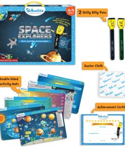 Skillmatics Educational Game - Space Explorers, Reusable Activity Mats with 2 Dry Erase Markers, Gifts for Ages 6 to 9 8 81rcuRlq0vL