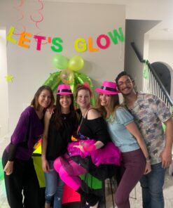 Novelty Place 12Pcs Neon Plastic Party Hats, Gangster Mafia Style for Kids and Adults in Birthday, Concerts, Music Party pack of 12 Multicolored 19 81rcveiDM L