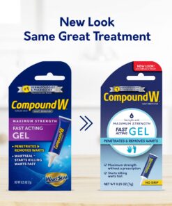 Compound W Maximum Strength Fast Acting Gel Wart Remover, 0.25 oz, 2 Pack unflavored 0.5 Ounce (Pack of 1) 27 81reeWgnvSL