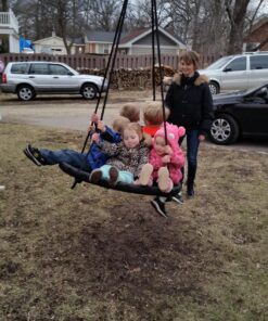 M & M Sales Enterprises MM00124Web Riderz Outdoor Swing N' Spin- Safety Rated to 600 lb, 39 inch Diameter, Adjustable Hanging Ropes, Ready to Hang and Enjoy as a Family, Black 42 81rfIr9rnFL 1