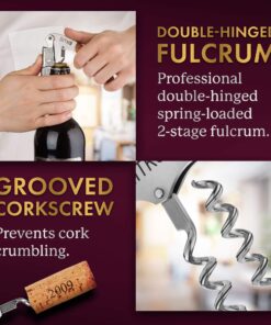 Wine Opener & Waiters Corkscrew-With a Comfortable Rosewood handle – Wine And Beer Bottle Opener For Bartenders, Waiters, –With A Wine Key Foil Cutter - With a Nice Pouch Included 1Pack 13 81rfylSTpJL