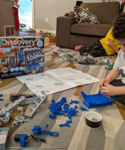 Discovery #MINDBLOWN Model Engine Building Kit, DIY 4-Cylinder Combustion Engine, Working Pistons Fan Valves Belts LED Lights, STEM Mechanic Engineering Construction Experiment Set, Kids & Adults Gift 30 81rnmROWOOL 1