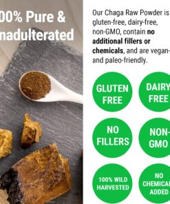 Sayan Siberian Raw Coarse Chaga Powder 4 Oz (113g) Wild Harvested Mushroom Tea, Powerful Adaptogen Antioxidant Supplement for Immune System and Digestive Health Chaga Coarse Powder 4 Ounce (Pack of 1) 18 81roRgROLyL