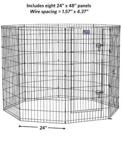 MidWest Homes for Pets Foldable Metal Dog Exercise Pen / Pet Playpen, Black w/ door, 24'W x 48'H, 1-Year Manufacturer's Warranty 48" H 31 81rqQSBNnML