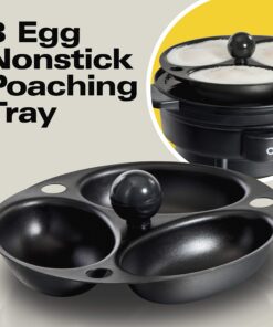 Hamilton Beach Electric Hard Boiled Egg Cooker, 3-in-1: Boiled Egg Cooker, Poacher & Omelet Maker, Can Hold 7 Eggs, Black with Silver Knob (25500) 32 81rqxCy7snL