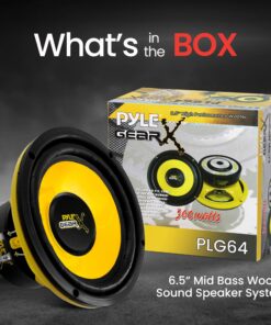 Pyle 6.5 Inch Mid Bass Woofer Sound Speaker System - Pro Loud Range Audio 300 Watt Peak Power w/ 4 Ohm Impedance and 60-20KHz Frequency Response for Car Component Stereo PLG64,Yellow 32 81rr3NcB4OL