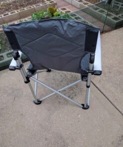 KingCamp Oversized Camping Folding Chair, High Back Heavy Duty Lumbar Support Padded Camp Chair with Cup Holder, Portable for Outdoor, Sports, Picnic Black/Mediumgrey 1 PACK 47 81rsf4svByL