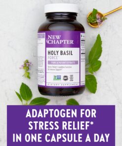 New Chapter Stress Relief Supplement - Holy Basil Force with Supercritical Holy Basil for Stress Support + Immune Support + Non-GMO Ingredients - Vegetarian Capsules, 120 Count 120 Count (Pack of 1) Vegetarian Capsule 13 81ruIJJJ1IL