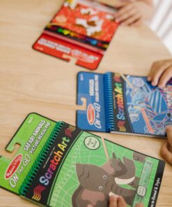 Alternative view of Melissa & Doug On the Go Scratch Art Activity Books Set - Safari Animals, Animal Families, Vehicles