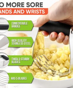 Spring Chef Dough Blender, Top Professional Pastry Cutter with Heavy Duty Stainless Steel Blades, Medium Size, Black 3" Medium 30 81rzQOHrrQL