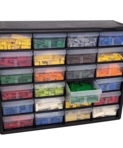 Akro-Mils 10124, 24 Drawer Plastic Parts Storage Hardware and Craft Cabinet, 20-Inch W x 6-Inch D x 16-Inch H, Black 29 81s0YdC AmL