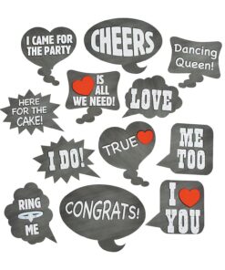 Wedding Photo Booth Cutouts (1 Dozen) - Cardboard by Fun Express