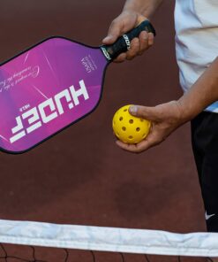 HUDEF Pickleball Single Paddle, Lightweight Graphite Carbon Fiber Face Pickleball Paddle Racquet Rackets Elongated Pickleball Paddles,Honeycomb Core,Cushion Comfort Grip USAPA Approved HB2.0-Purple 15 81s4X6nkVL